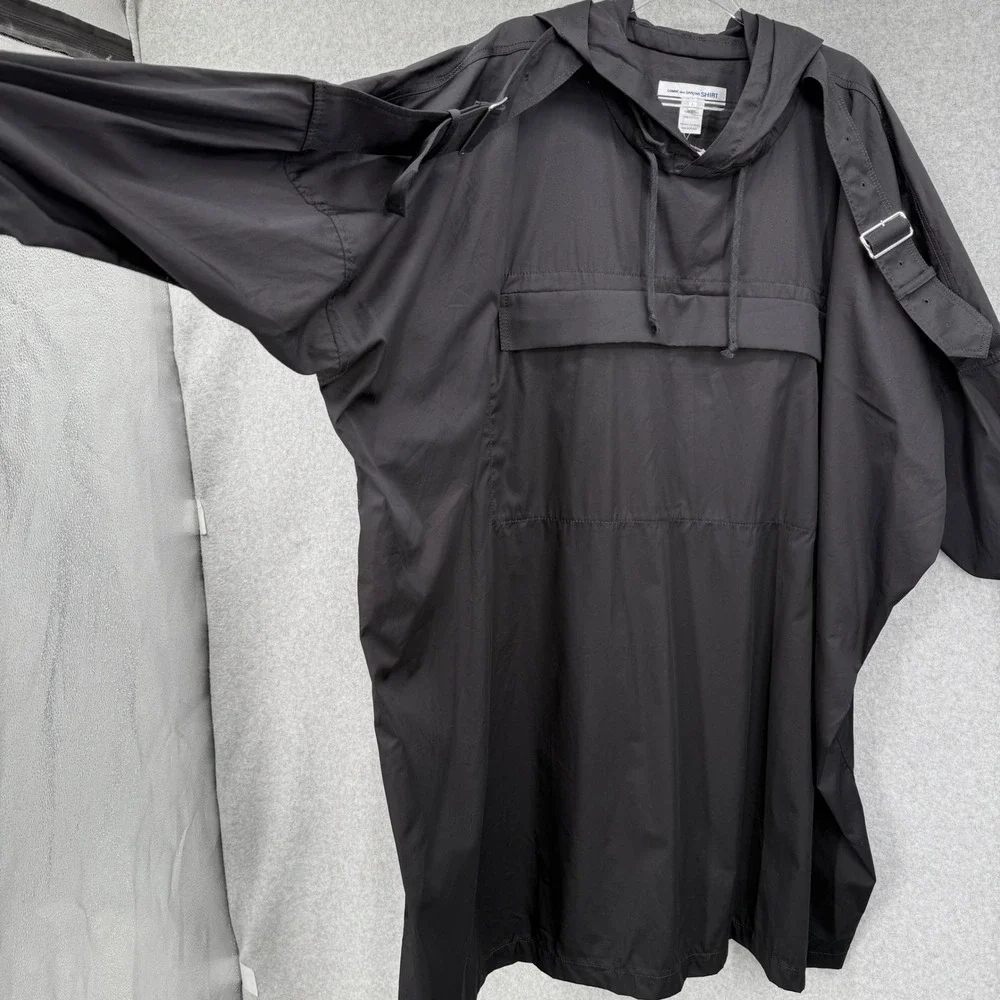 Comme des Garçons SHIRT Runway Anorak Shirt‎ Jacket Black Hooded L NWT Rare SS22